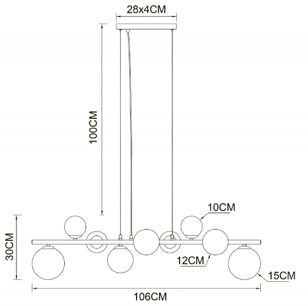 Подвесная люстра Arte Lamp Gemini A2243SP-9PB