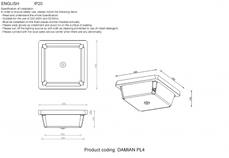 Crystal Lux DAMIAN PL4 BRASS