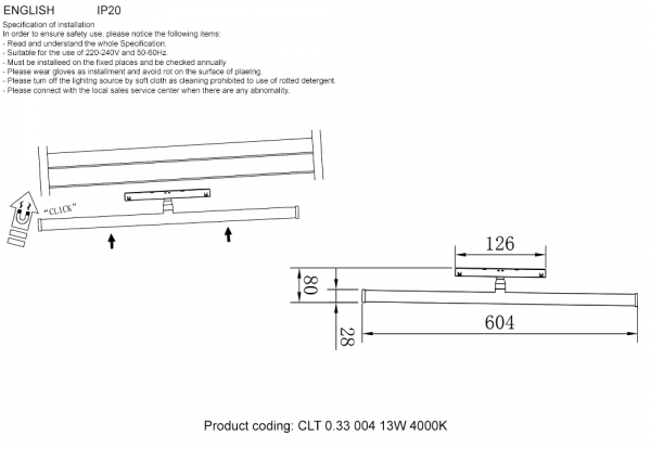 Трековый магнитный светильник Crystal Lux CLT 0.33 004 13W WH 4000K