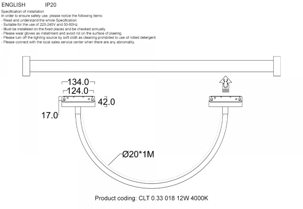 Трековый магнитный светильник Crystal Lux CLT 0.33 018 12W BL 4000K