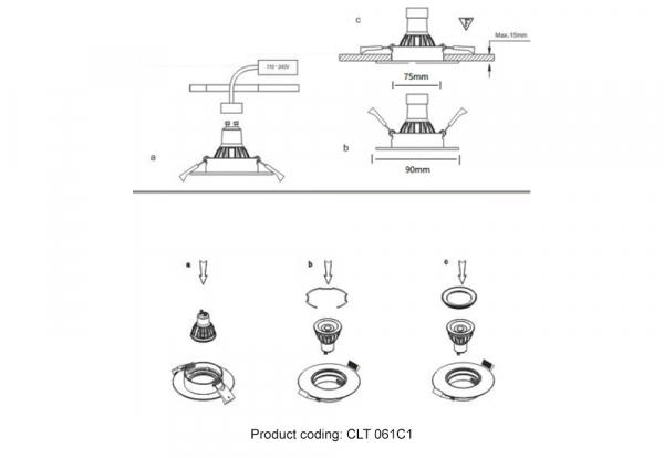 Встраиваемый светильник Crystal Lux CLT 061C1 CH
