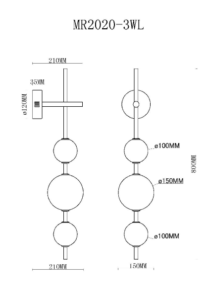 Настенный светильник MyFar Violla MR2020-3WL