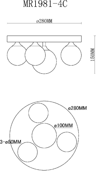 Потолочная люстра MyFar Cross MR1981-4C