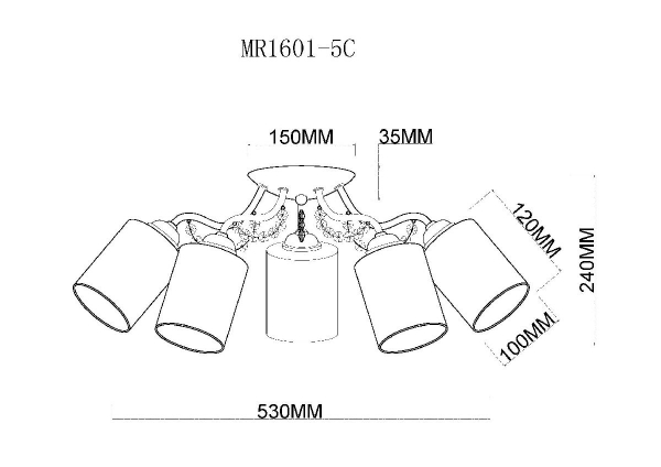 Потолочная люстра MyFar Patrick MR1601-5C