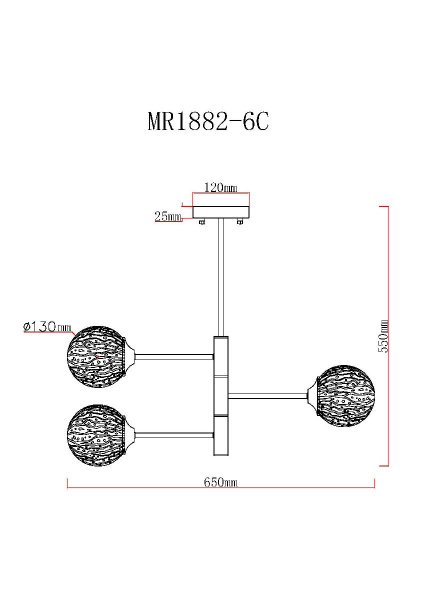 Люстра на штанге MyFar Camilla MR1882-6C