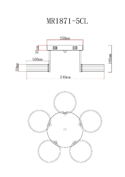 Потолочная люстра MyFar Vinsent MR1871-5CL
