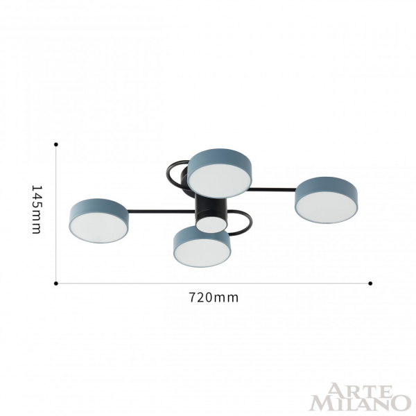 Потолочная люстра Arte Milano Ferrara 253039/4+1 Bk/Gr