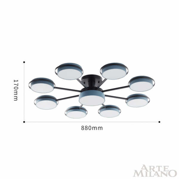 Потолочная люстра Arte Milano Ferrara 250406/8+1 Gr
