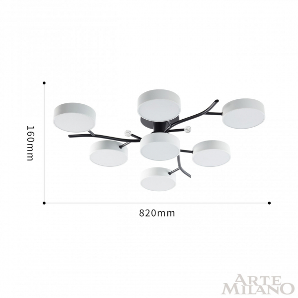 Потолочная люстра Arte Milano Ferrara 256606/6+1 Bk/Wh