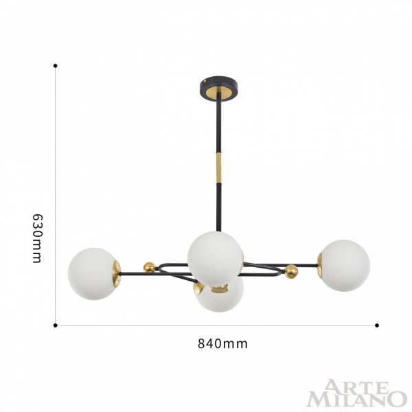 Люстра на штанге Arte Milano 272708/4 BK/GD