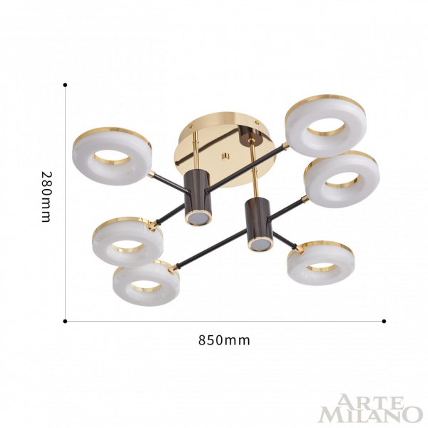 Потолочная люстра Arte Milano 271399/6 BK/GD