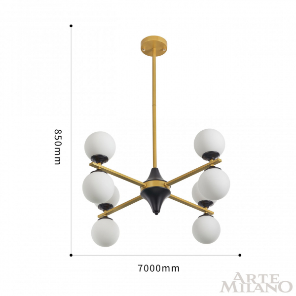 Люстра на штанге Arte Milano 271580/8 BK/GD