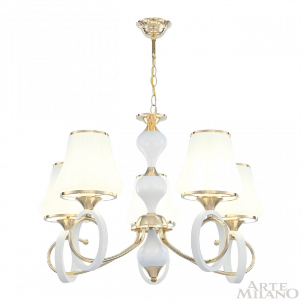 Подвесная люстра Arte Milano Florentia-2387 302387/5 Wh/Gd