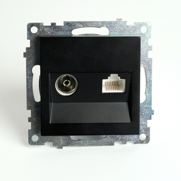 Розетка телевизионная и компьютерная RJ-45 Feron GLS00-7106-05 Катрин 49182