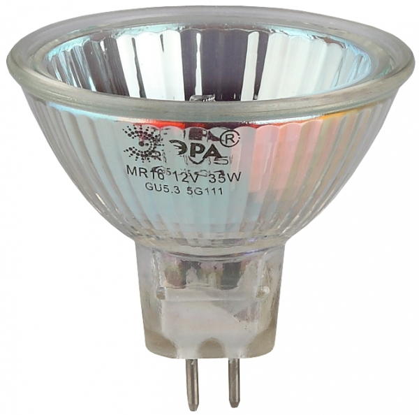 Лампа галогенная Эра GU5.3 75W 3000K GU5.3-JCDR (MR16) -75W-230V-CL C0027366