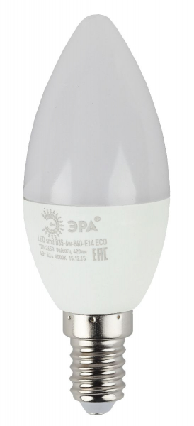 Лампа светодиодная Эра E14 6W 4000K LED B35-6W-840-E14 R Б0051057