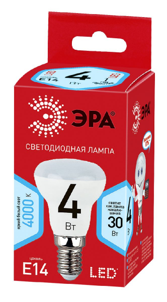 Лампа светодиодная Эра E14 4W 4000K LED R39-4W-840-E14 R Б0052660