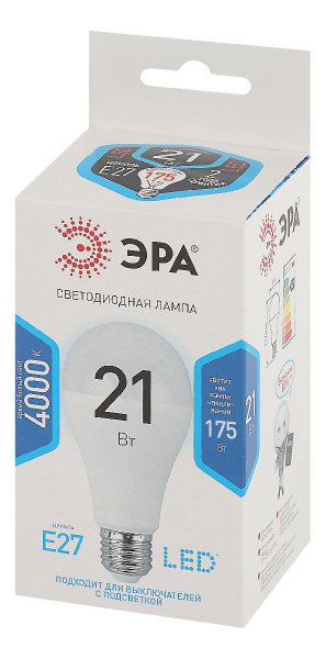 Лампа светодиодная Эра E27 21W 4000K LED A65-21W-840-E27 Б0035332