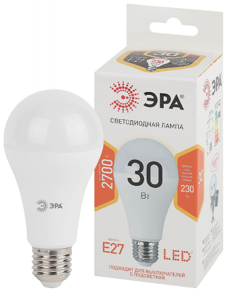 Лампа светодиодная Эра E27 30W 2700K LED A65-30W-827-E27 Б0048015