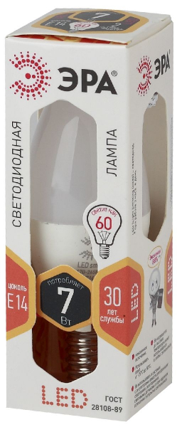Лампа светодиодная Эра E14 7W 2700K LED B35-7W-827-E14 Б0020538
