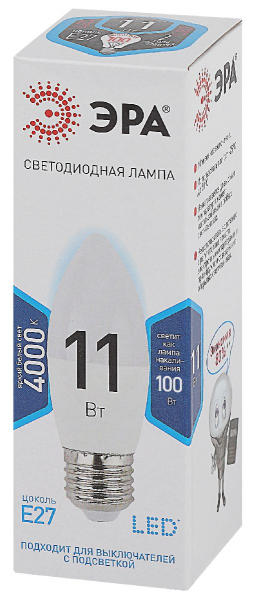 Лампа светодиодная Эра E27 11W 4000K LED B35-11W-840-E27 Б0032983