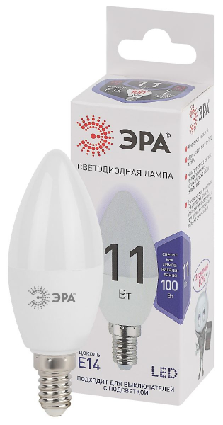 Лампа светодиодная Эра E14 11W 6000K LED B35-11W-860-E14 Б0032984