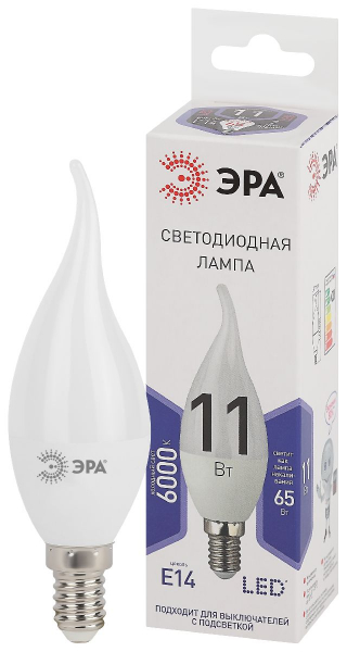 Лампа светодиодная Эра E14 11W 6000K LED BXS-11W-860-E14 Б0032994