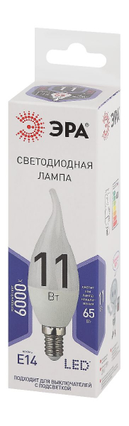 Лампа светодиодная Эра E14 11W 6000K LED BXS-11W-860-E14 Б0032994