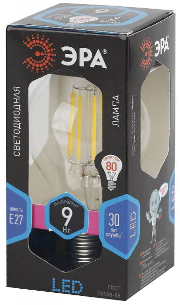 Лампа светодиодная Эра E27 9W 4000K F-LED A60-9W-840-E27 Б0043434