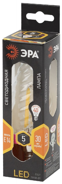 Лампа светодиодная Эра E14 5W 2700K F-LED BTW-5W-827-E14 Б0027935