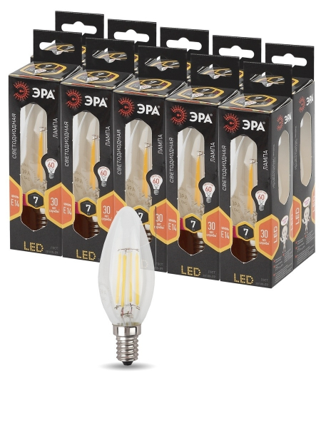 Лампа светодиодная Эра E14 7W 2700K F-LED B35-7W-827-E14 Б0027942