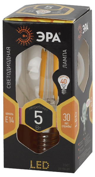 Лампа светодиодная Эра E14 5W 2700K F-LED P45-5W-827-E14 Б0019006