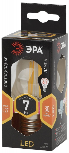 Лампа светодиодная Эра E27 7W 2700K F-LED P45-7W-827-E27 Б0027948