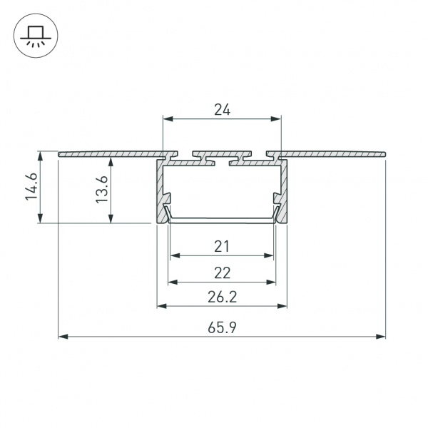 Профиль Arlight PLS-LOCK-H15-T-HIDE-3000 042807