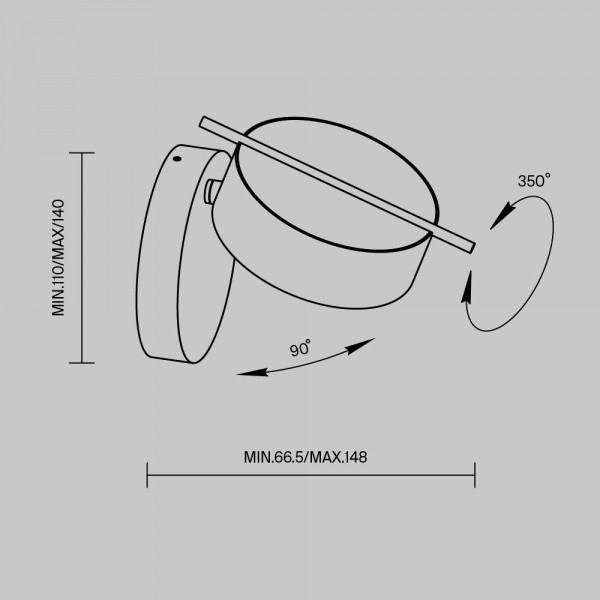 Настенный светильник Maytoni Nuance MOD180WL-L4B3K