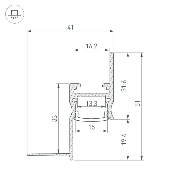 Алюминиевый профиль Arlight ARH-СEIL-S14-SHADOW-3000 WHITE 045554