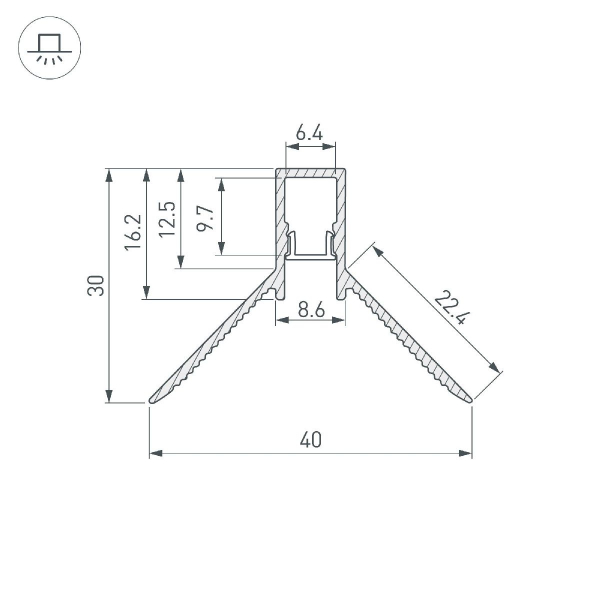 Алюминиевый профиль Arlight DECORE-S6-INT-COMFORT-2000 ANOD внутренний 043161