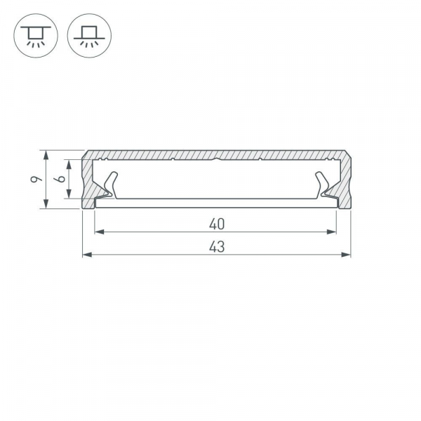 Алюминиевый профиль Arlight ALM-FLAT-S-2020 ANOD 026713(1)