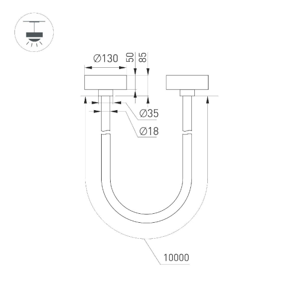 Подвесной светильник Arlight SP-TROPIC-SURFACE-R18-L10000-110W Day4000 (BK, 360 deg, 230V) 043399