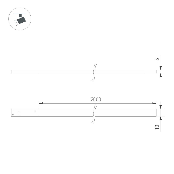 Трековый магнитный светильник Arlight MAG-MICROCOSM-FLAT-ELASTIC-L2000-16W Warm3000 (BK, 100 deg, 24V) 043250