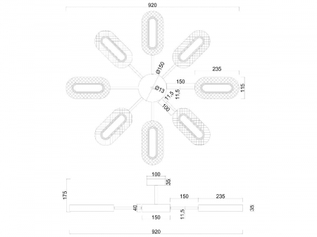Arte Lamp A2489PL-8GO