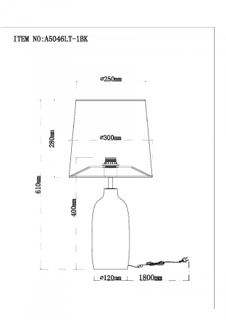 Arte Lamp A5046LT-1BK