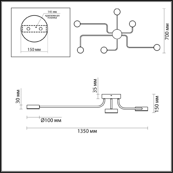 Потолочная люстра Lumion Flint 6532/99CL