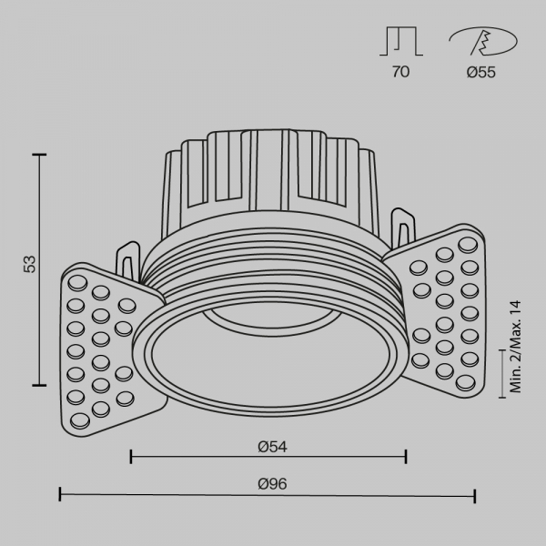 Встраиваемый светильник Maytoni Round DL058-7W3K-TRS-BS