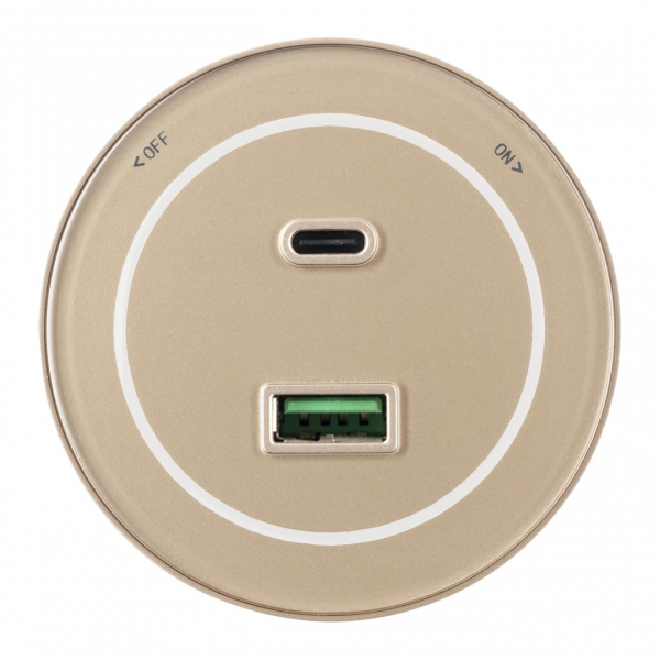 Трековая розетка Arte Milano Am-track-sockets-39 399732TS/USB-Type-C Gold