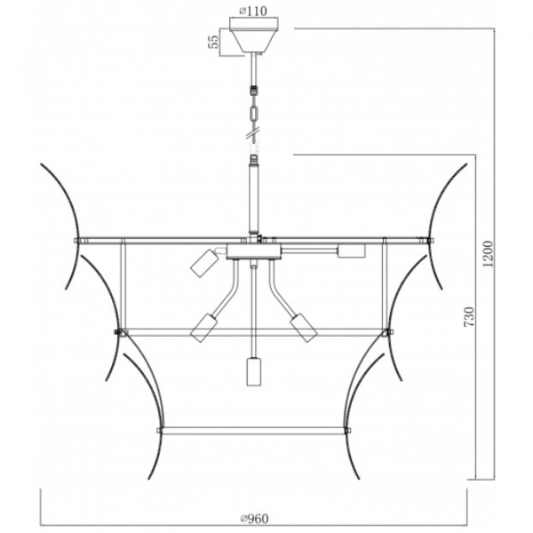 Подвесная люстра iLamp Gramercy 15602-19 ANB+CL