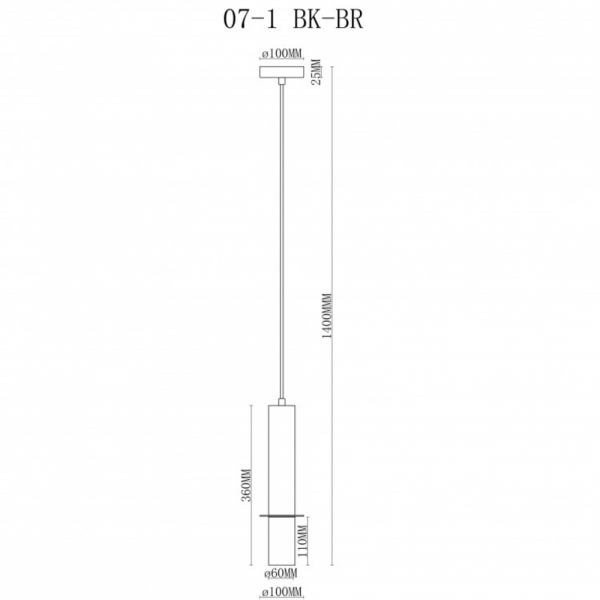 Подвесной светильник iLamp Lofty 10705-1 BK-BR