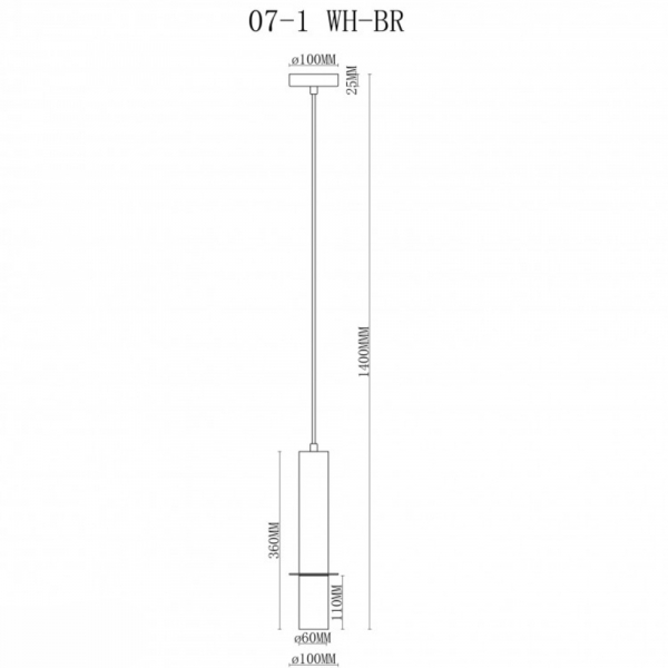 Подвесной светильник iLamp Lofty 10705-1 WH-BR