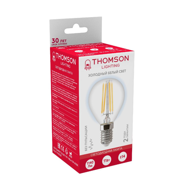 Лампа светодиодная Thomson Globe E14 11W 6500K шар TH-B2338