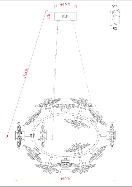 Подвесная люстра Arte Lamp Cherish A2097LM-90GO